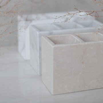 Bella Marble Brush Holder