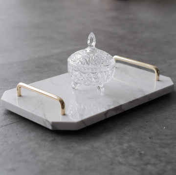 Orecchio Octagonal Marble Tray