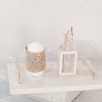 Orecchio Quadrato Marble Tray Large