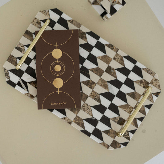 Orecchio Octagonale Marble Tray - Mozaec Collection (Dark Tone)