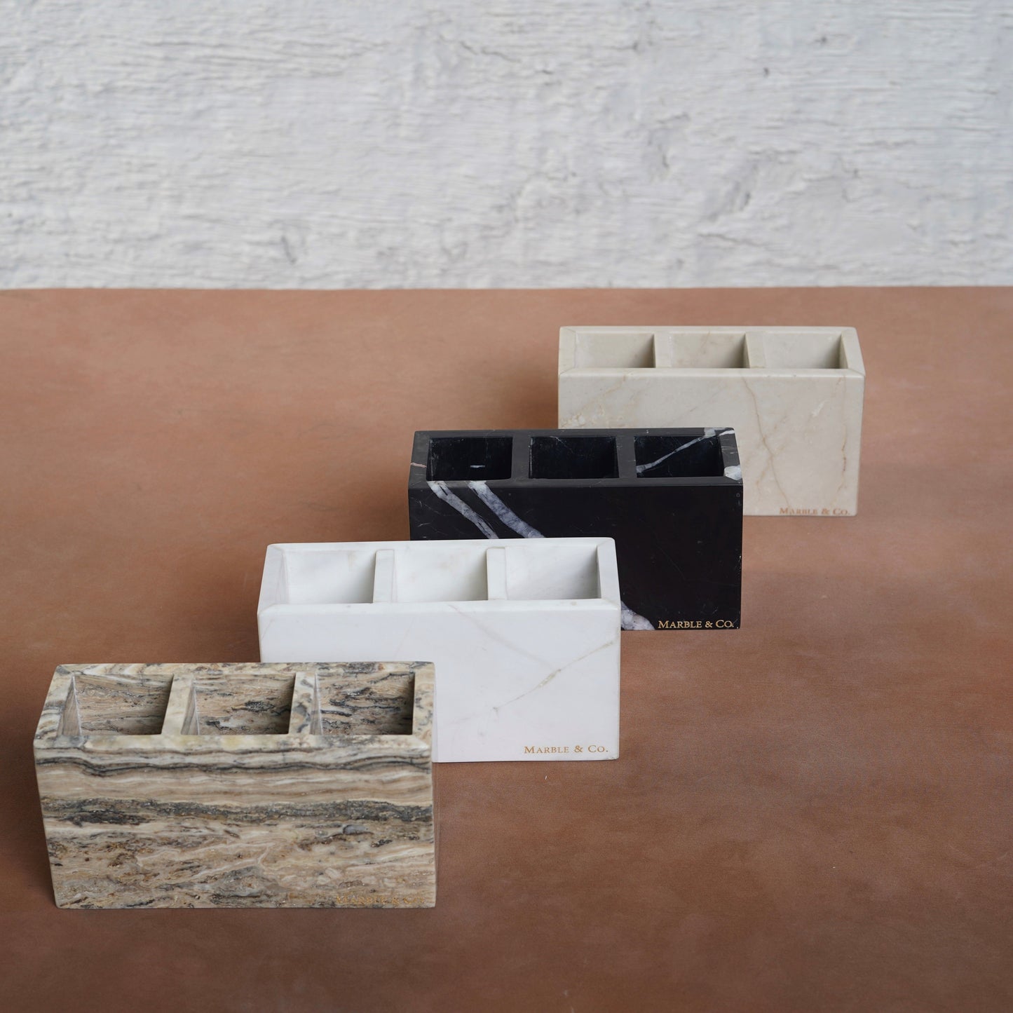 Bella Marble Brush Holder