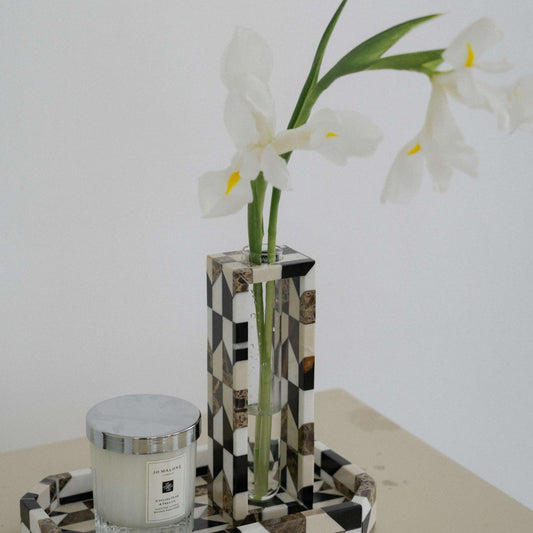 Un Grande Buco Marble Vase - Mozaec collection Dark Tone