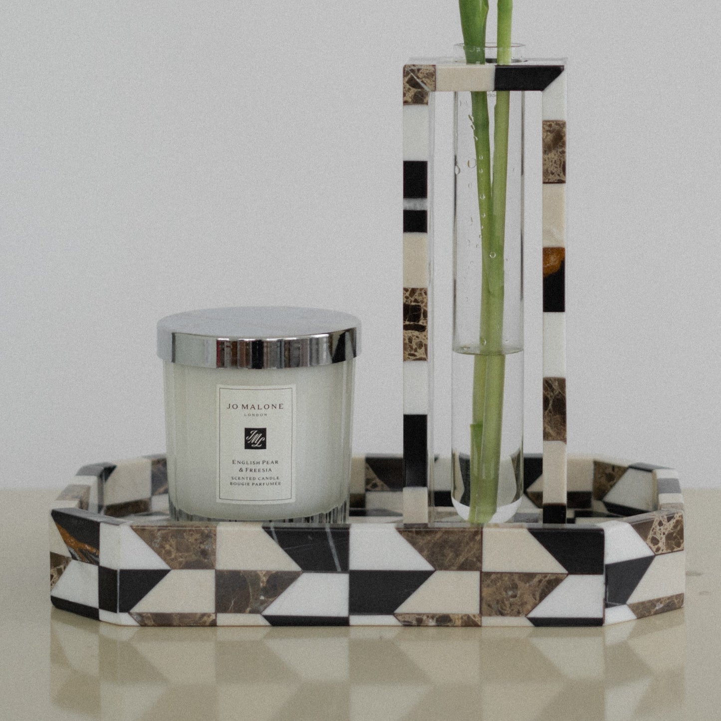 Bacinella Octagonal Tray Medium - Mozaec Collection Dark Tone