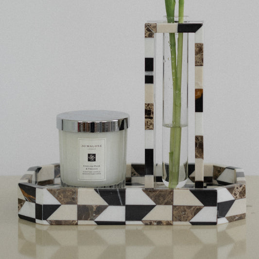 Bacinella Octagonal Tray Medium - Mozaec Collection Dark Tone