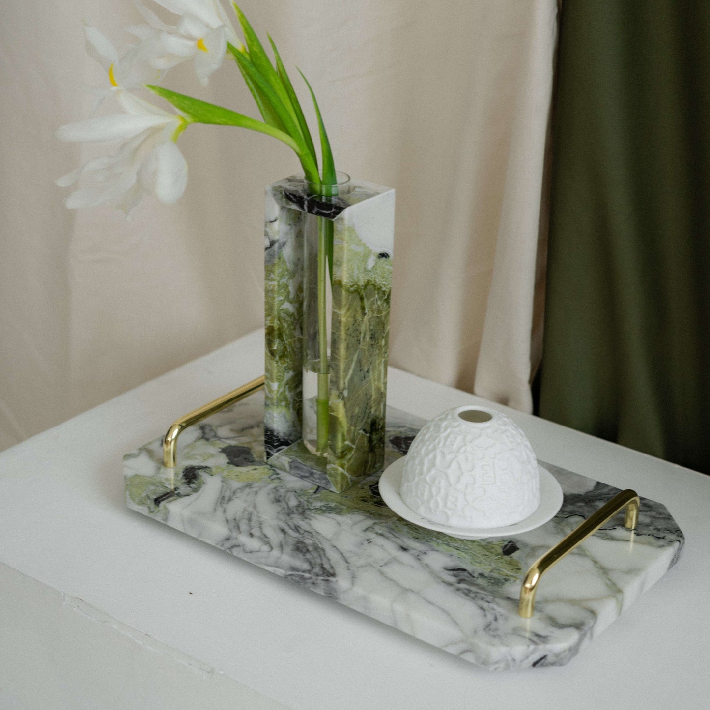 Orecchio Octagonale Marble Tray - Amazonia Marble