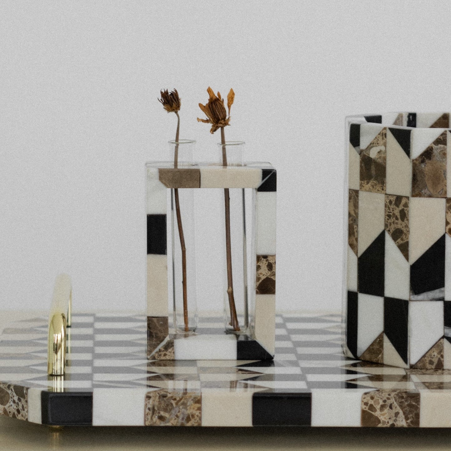 Due Buche Marble Vase - Mozaec Collection Dark Tone