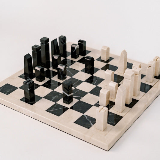 Marble Chess - Noir & Crème Chess