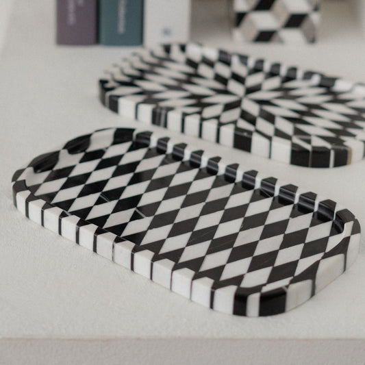 Boundless Capsule Tray Medum Pattern B - Mozaec Collection Monochrome Tone